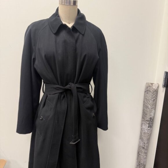 BURBERRY black women trench coat size L - Picture 1 of 9